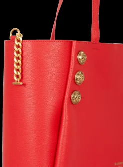 Embl&egrave;me Grained Leather Tote Bag-Balmain Flash Sale