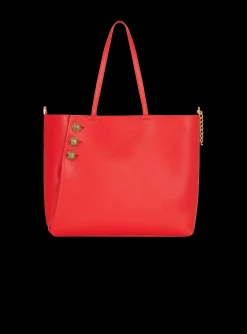 Embl&egrave;me Grained Leather Tote Bag-Balmain Flash Sale