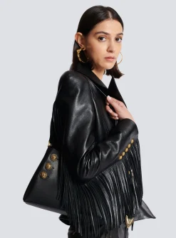 Emblème Handbag In Grained Leather-Balmain Outlet
