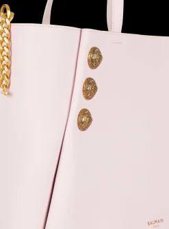 Embl&egrave;me Leather Tote Bag-Balmain Discount