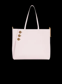 Embl&egrave;me Leather Tote Bag-Balmain Discount