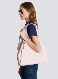 Embl&egrave;me Leather Tote Bag-Balmain Discount