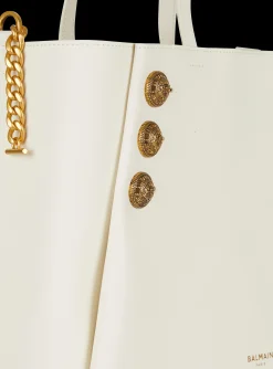 Embl&egrave;me Leather Tote Bag-Balmain Cheap