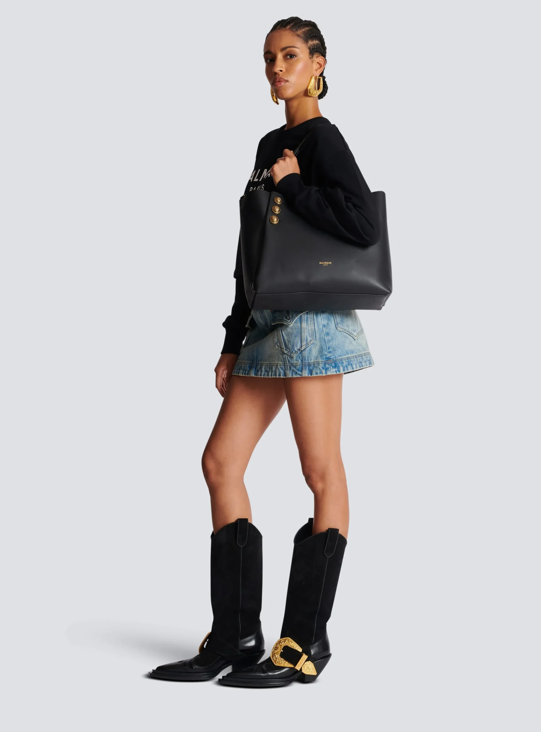 Emblème Leather Tote Bag-Balmain Cheap