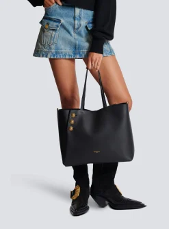 Emblème Leather Tote Bag-Balmain Cheap