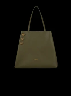 Embl&egrave;me Leather Tote Bag-Balmain Cheap
