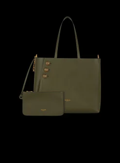 Embl&egrave;me Leather Tote Bag-Balmain Cheap