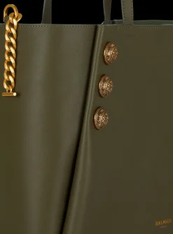 Embl&egrave;me Leather Tote Bag-Balmain Cheap