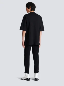 Embroidered Dragon T-shirt With Rhinestones-Balmain Store