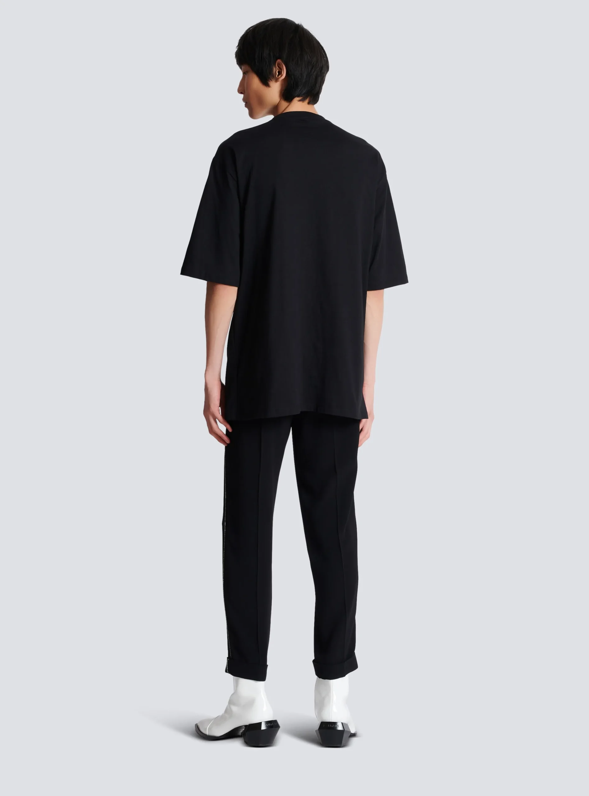 Embroidered Dragon T-shirt With Rhinestones-Balmain Store