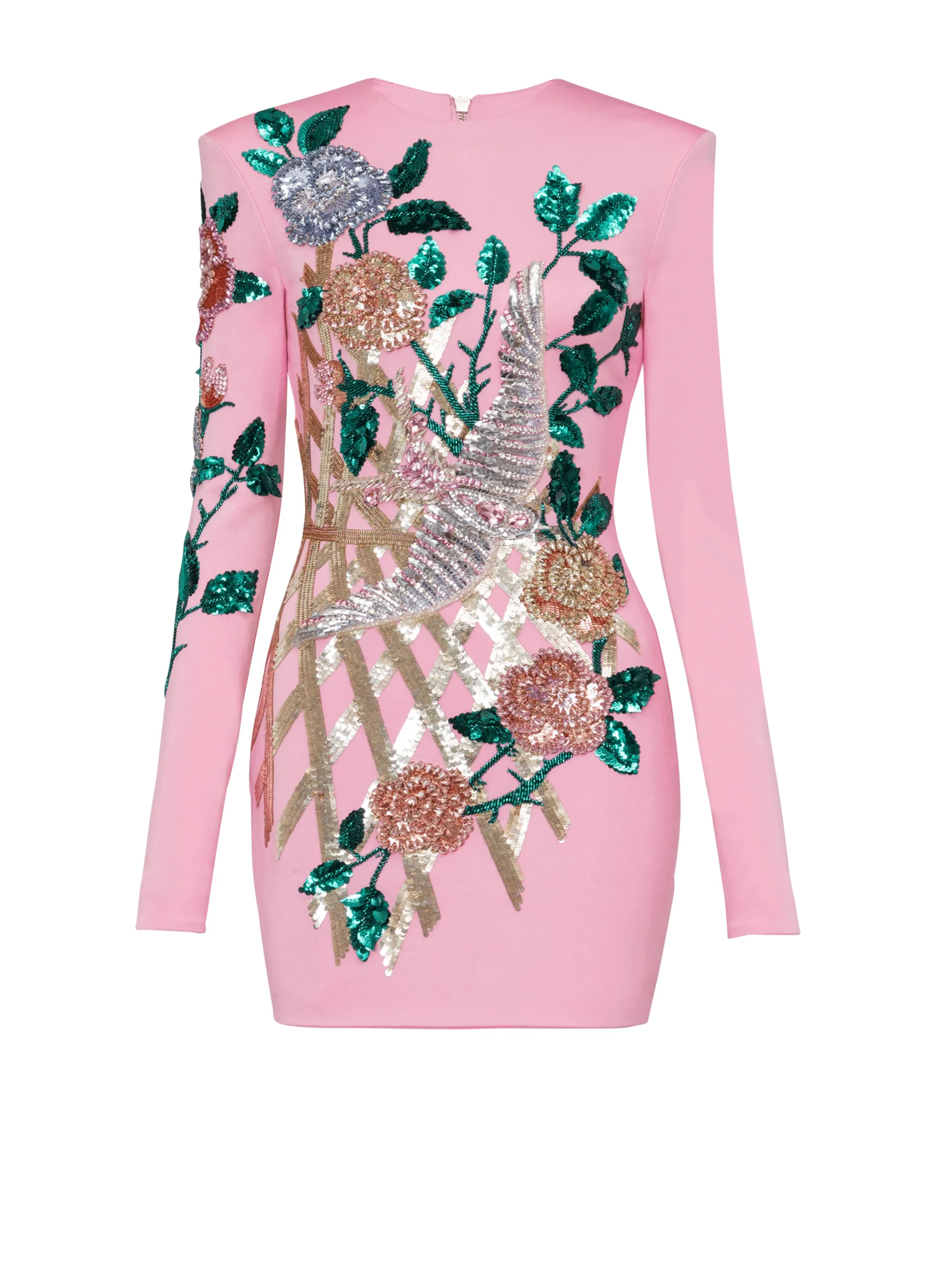 Embroidered Roses Dress-Balmain Fashion