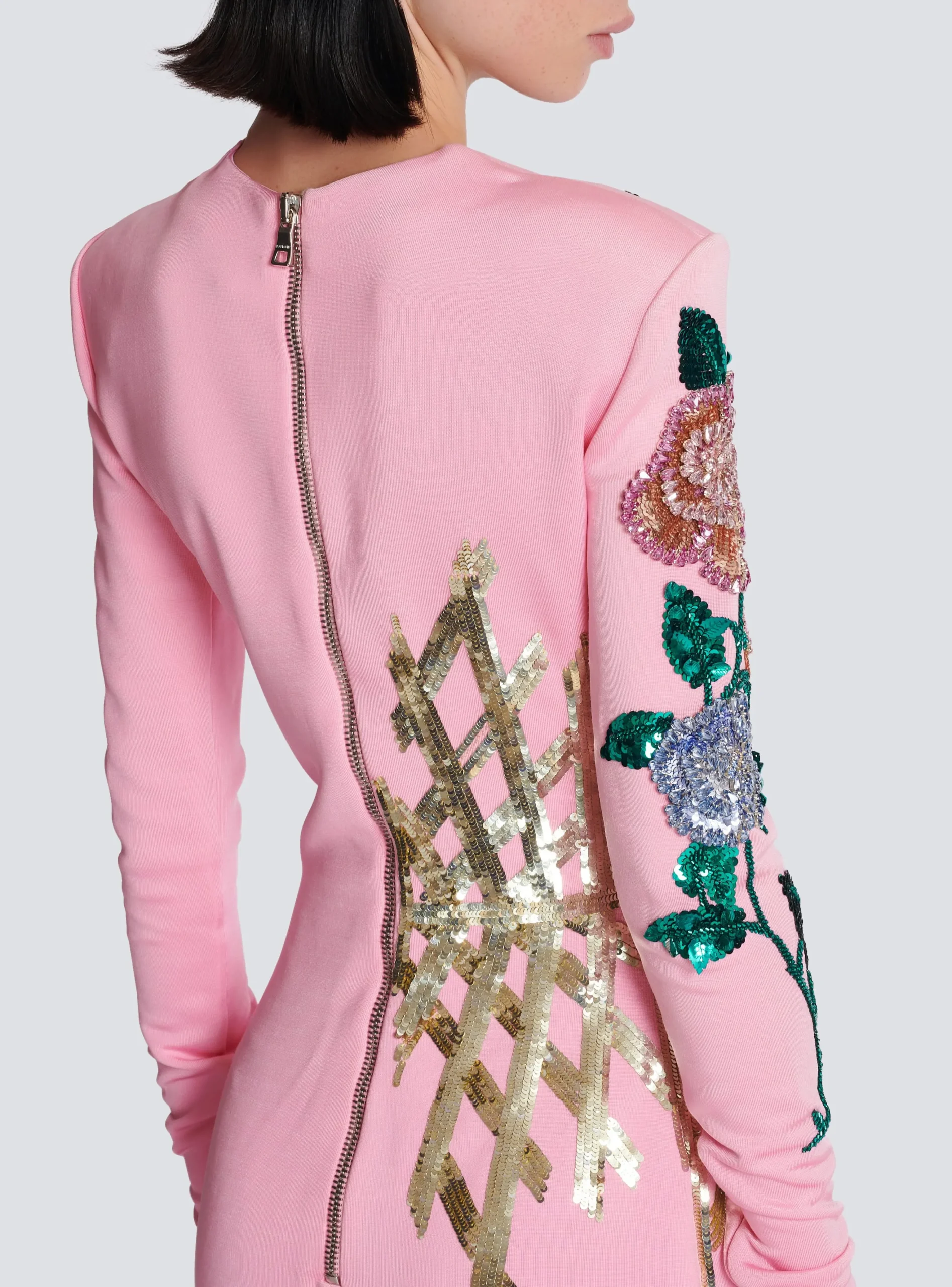 Embroidered Roses Dress-Balmain Fashion