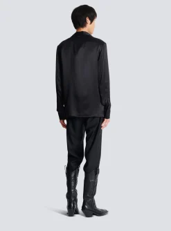 Embroidered Silk Stars Shirt-Balmain Best Sale
