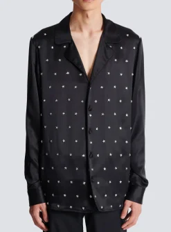 Embroidered Silk Stars Shirt-Balmain Best Sale