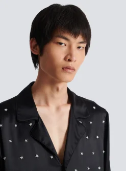 Embroidered Silk Stars Shirt-Balmain Best Sale