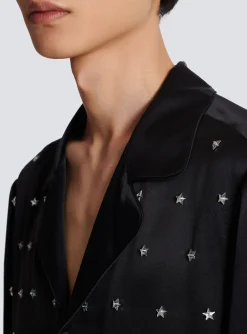 Embroidered Silk Stars Shirt-Balmain Best Sale