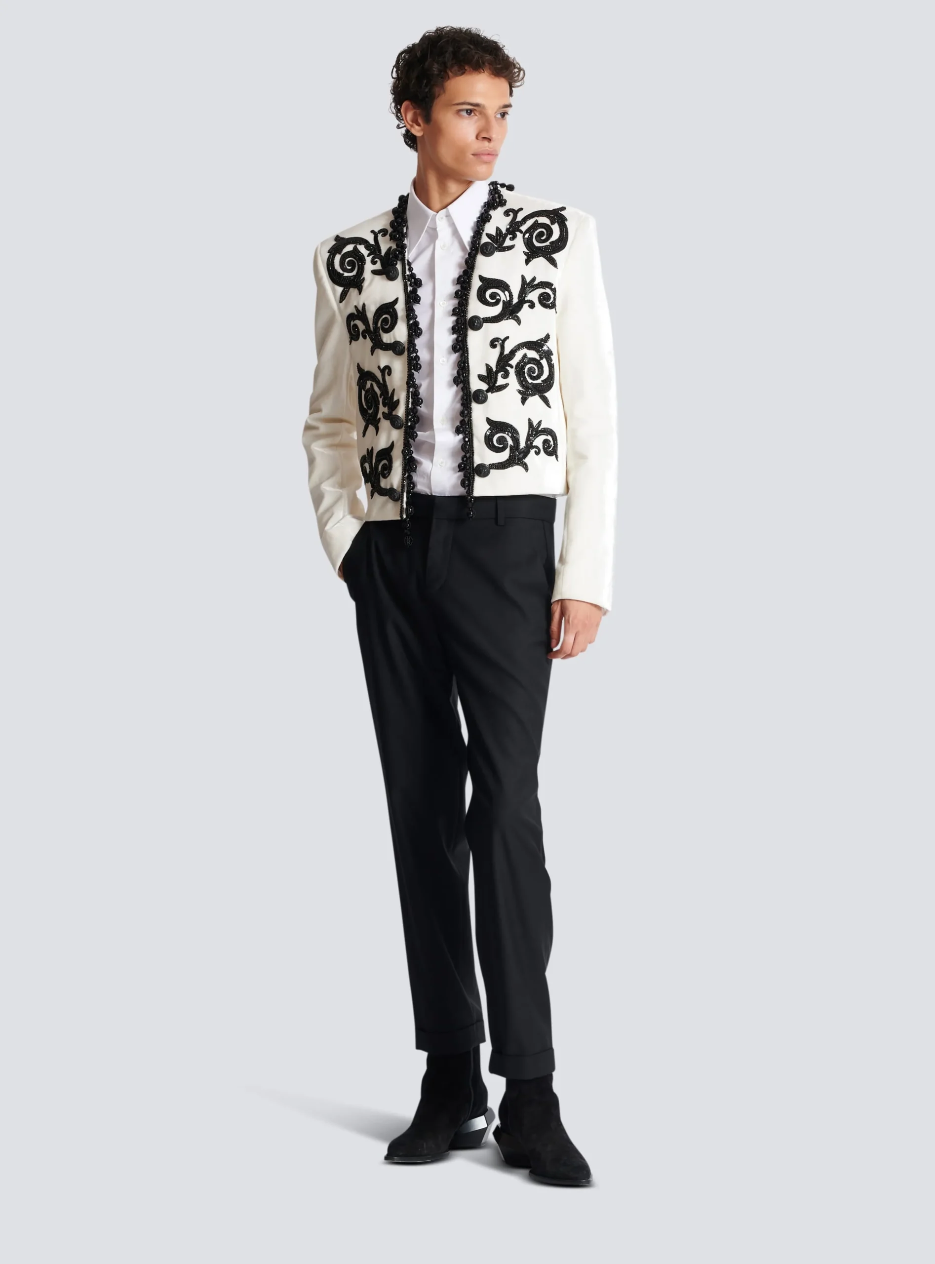 Embroidered Velvet Spencer Jacket-Balmain New