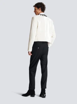 Embroidered Velvet Spencer Jacket-Balmain New