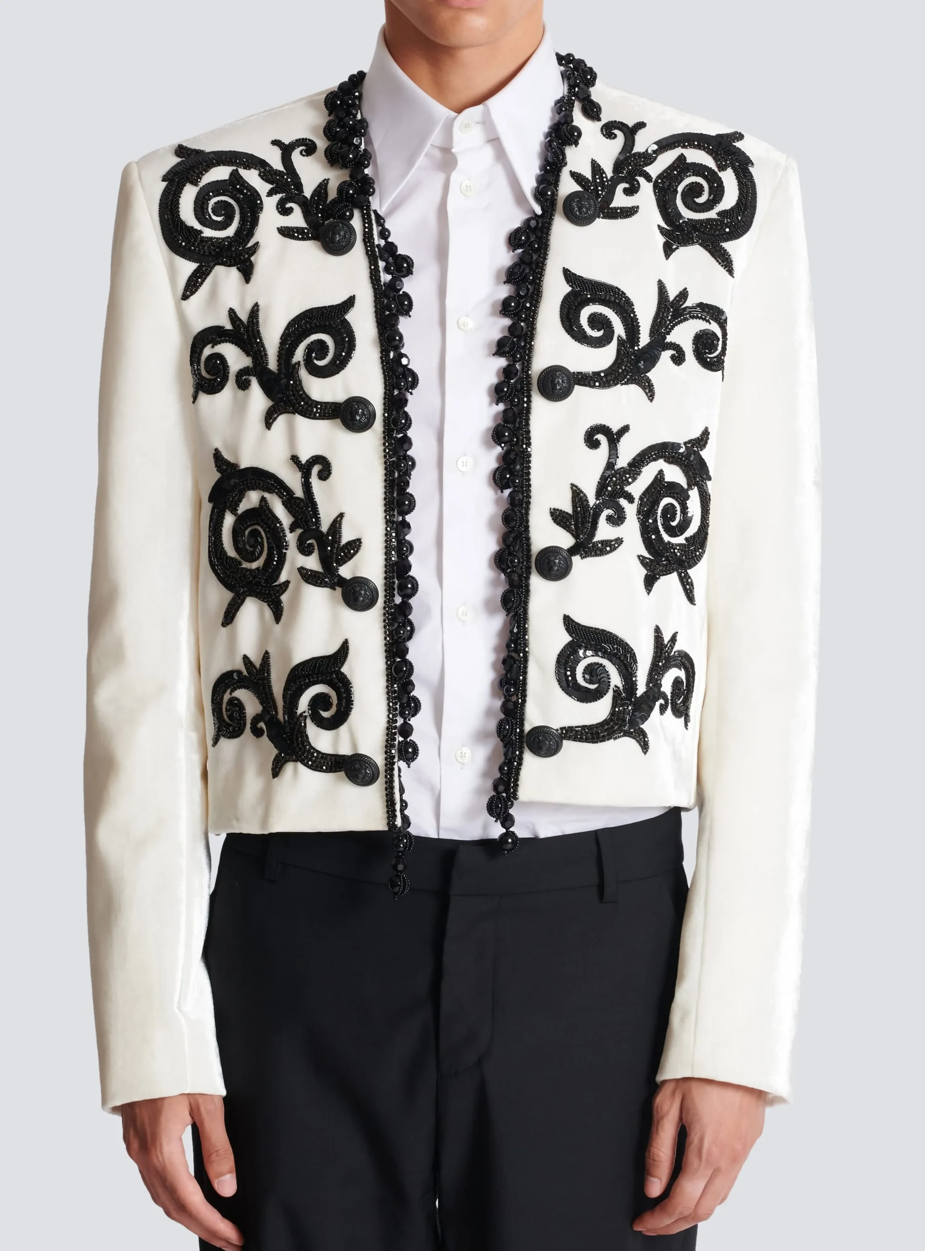 Embroidered Velvet Spencer Jacket-Balmain New