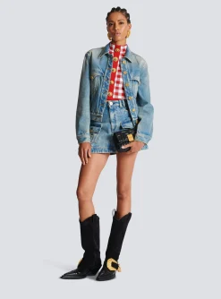 Fine Gingham Knit Tank Top-Balmain Clearance