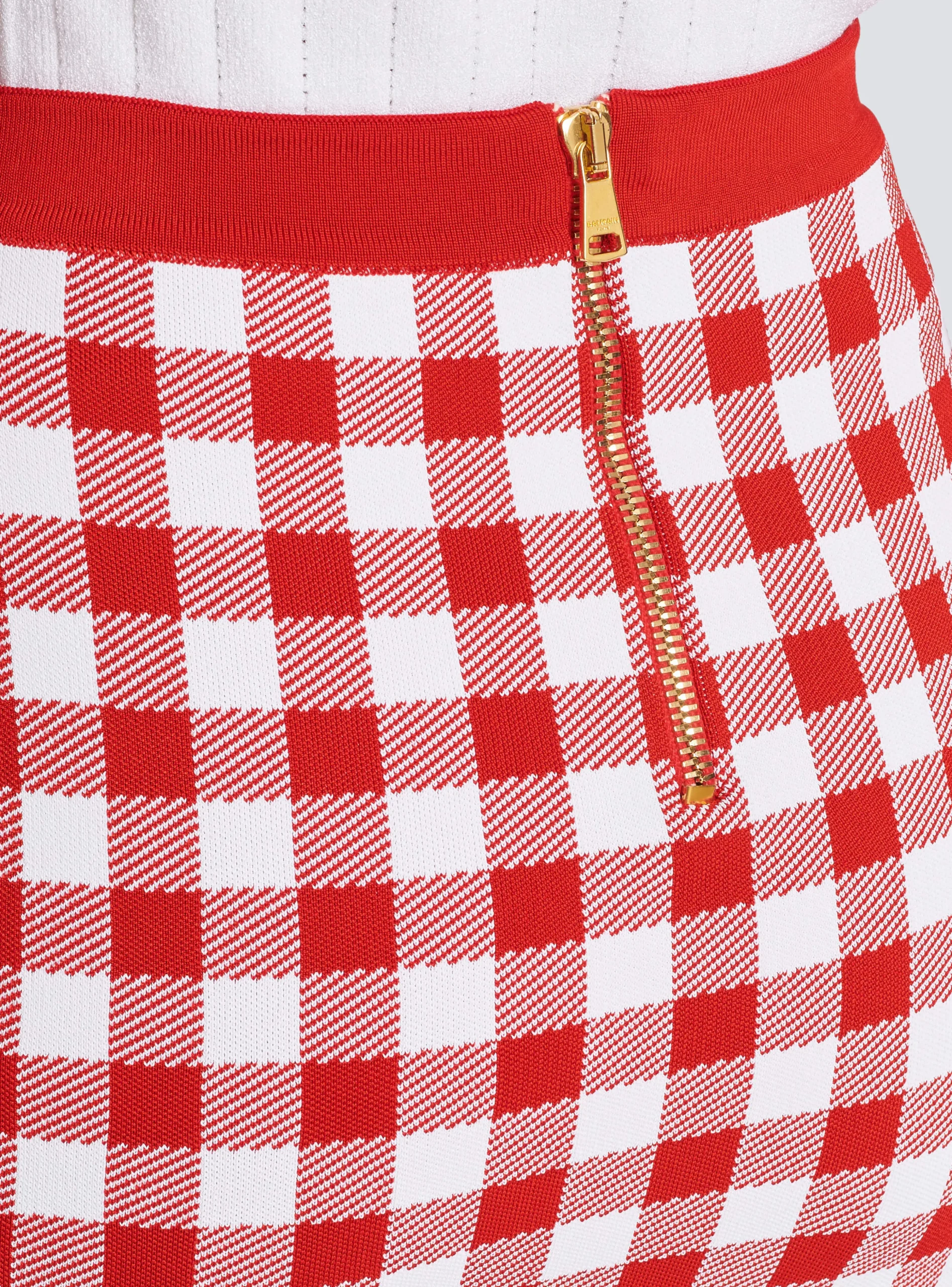 Fine-knit Gingham Skirt-Balmain Store