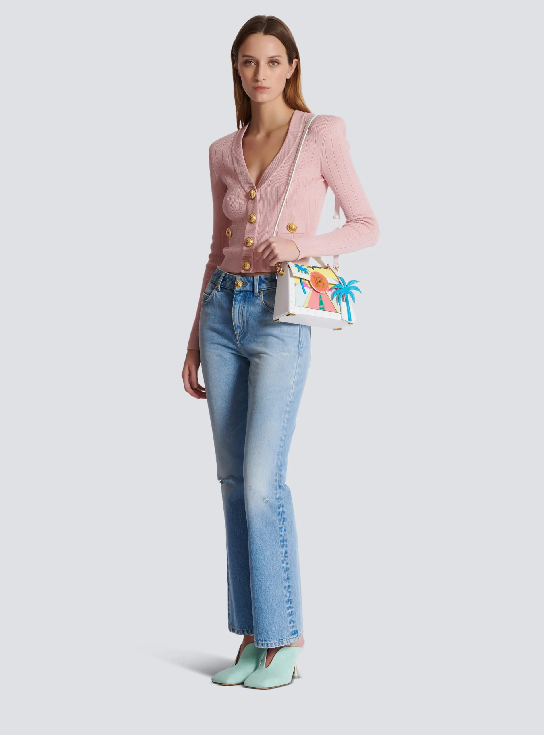 Flared Denim Jeans-Balmain Cheap