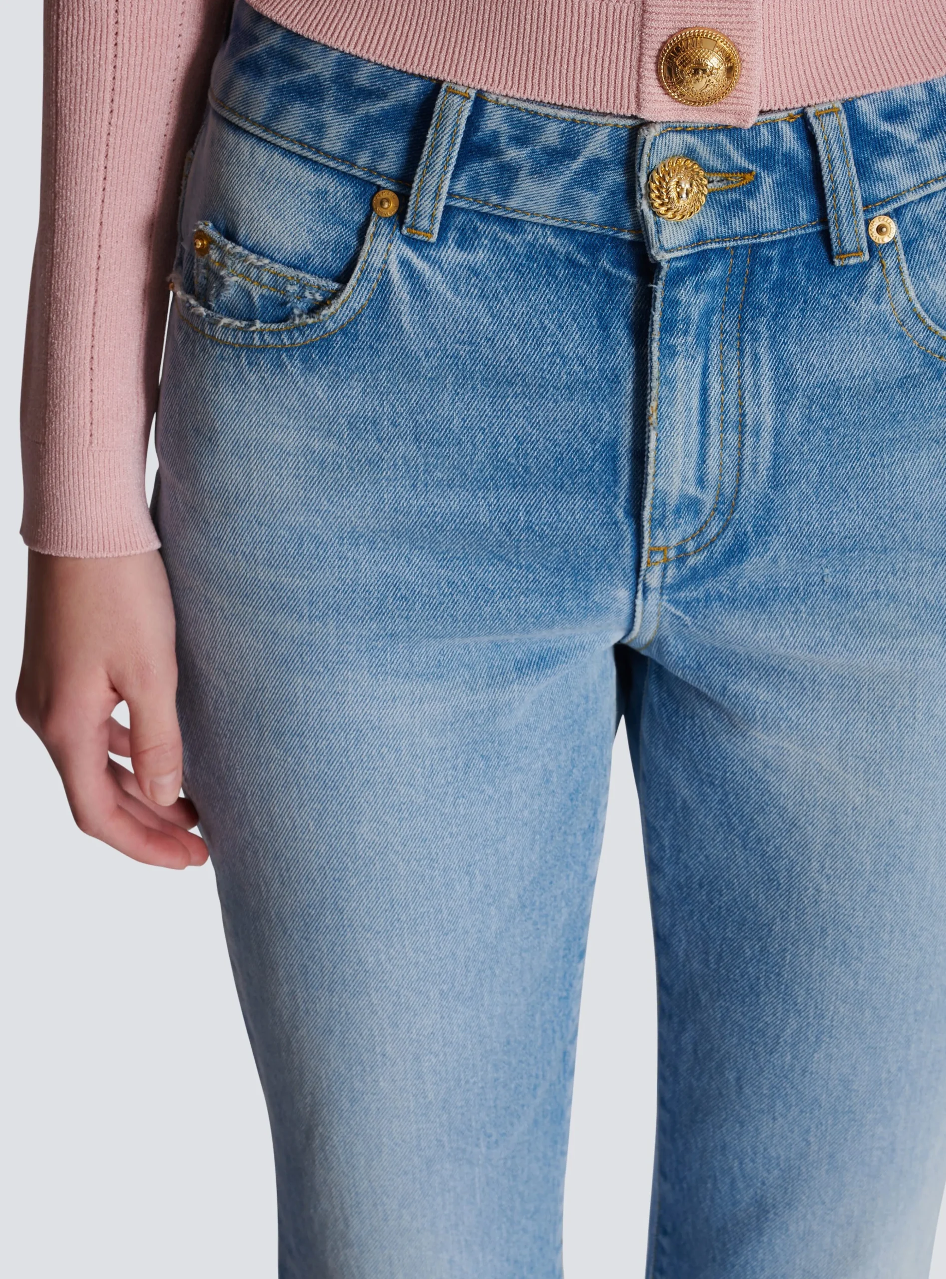 Flared Denim Jeans-Balmain Cheap