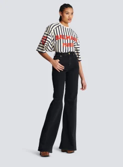 Flared Denim Jeans-Balmain Store