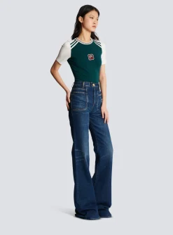 Flared Denim Jeans-Balmain Online