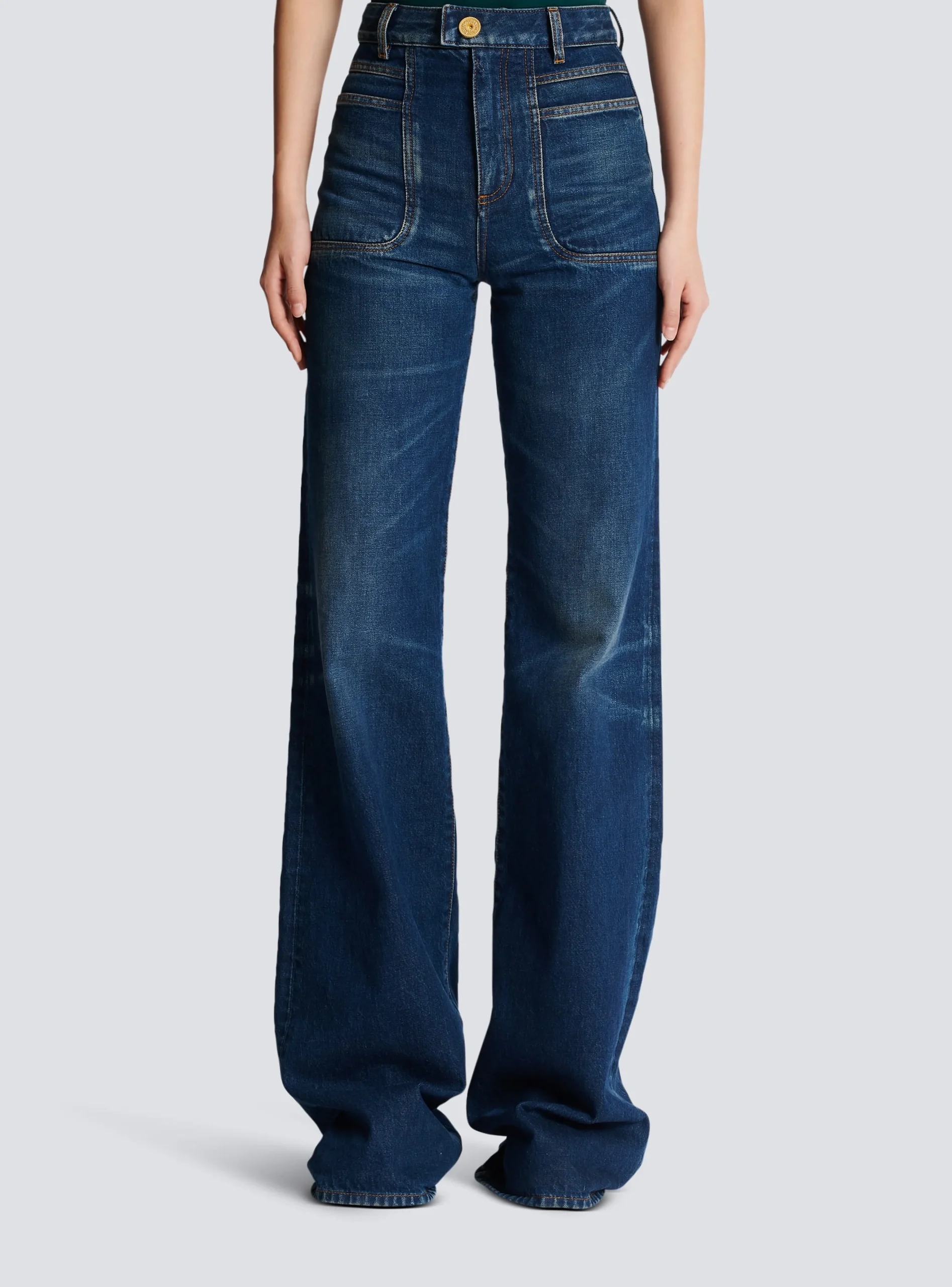 Flared Denim Jeans-Balmain Online