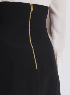 Flared Double Crepe Tulip Skirt-Balmain Cheap