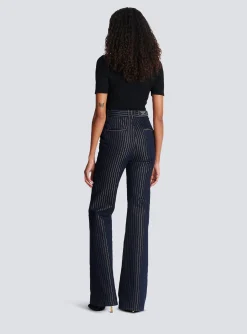 Flared Jeans With Lurex Stripes-Balmain Store