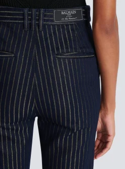 Flared Jeans With Lurex Stripes-Balmain Store