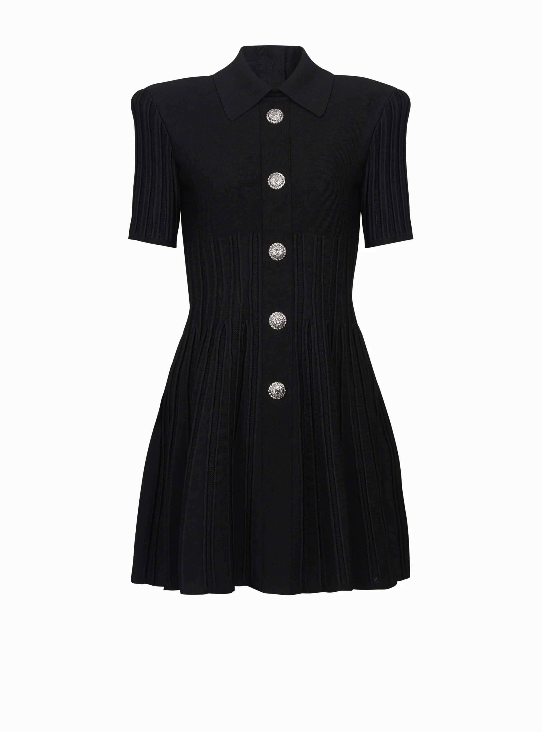 Flared Knit Dress With Buttons-Balmain Clearance