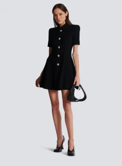 Flared Knit Dress With Buttons-Balmain Clearance