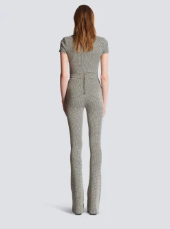 Flared Monogrammed Jacquard Trousers-Balmain Discount
