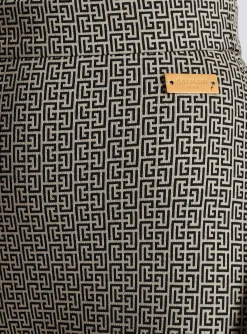 Flared Monogrammed Jacquard Trousers-Balmain Discount