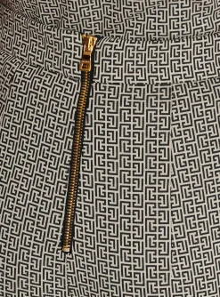 Flared Monogrammed Jacquard Trousers-Balmain Discount
