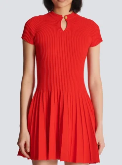 Fla Pleated Knit Dress-Balmain Shop