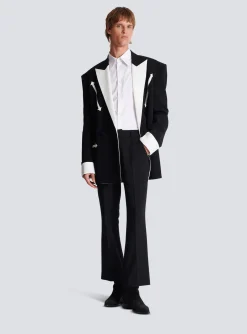 Flared Trousers In Double Crepe-Balmain Outlet