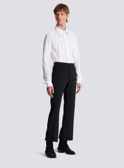 Flared Trousers In Double Crepe-Balmain Outlet