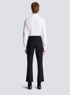 Flared Trousers In Double Crepe-Balmain Outlet