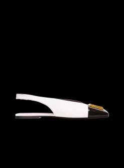 Flat Eden Slingbacks In Two-tone Leather-Balmain Store