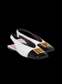 Flat Eden Slingbacks In Two-tone Leather-Balmain Store