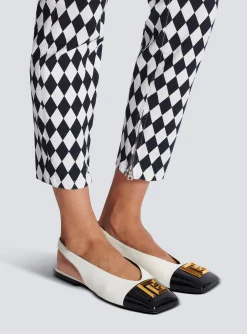 Flat Eden Slingbacks In Two-tone Leather-Balmain Store