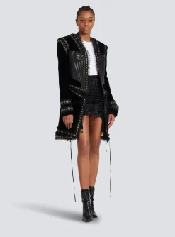 Flocked Paris Cropped T-Shirt-Balmain Cheap