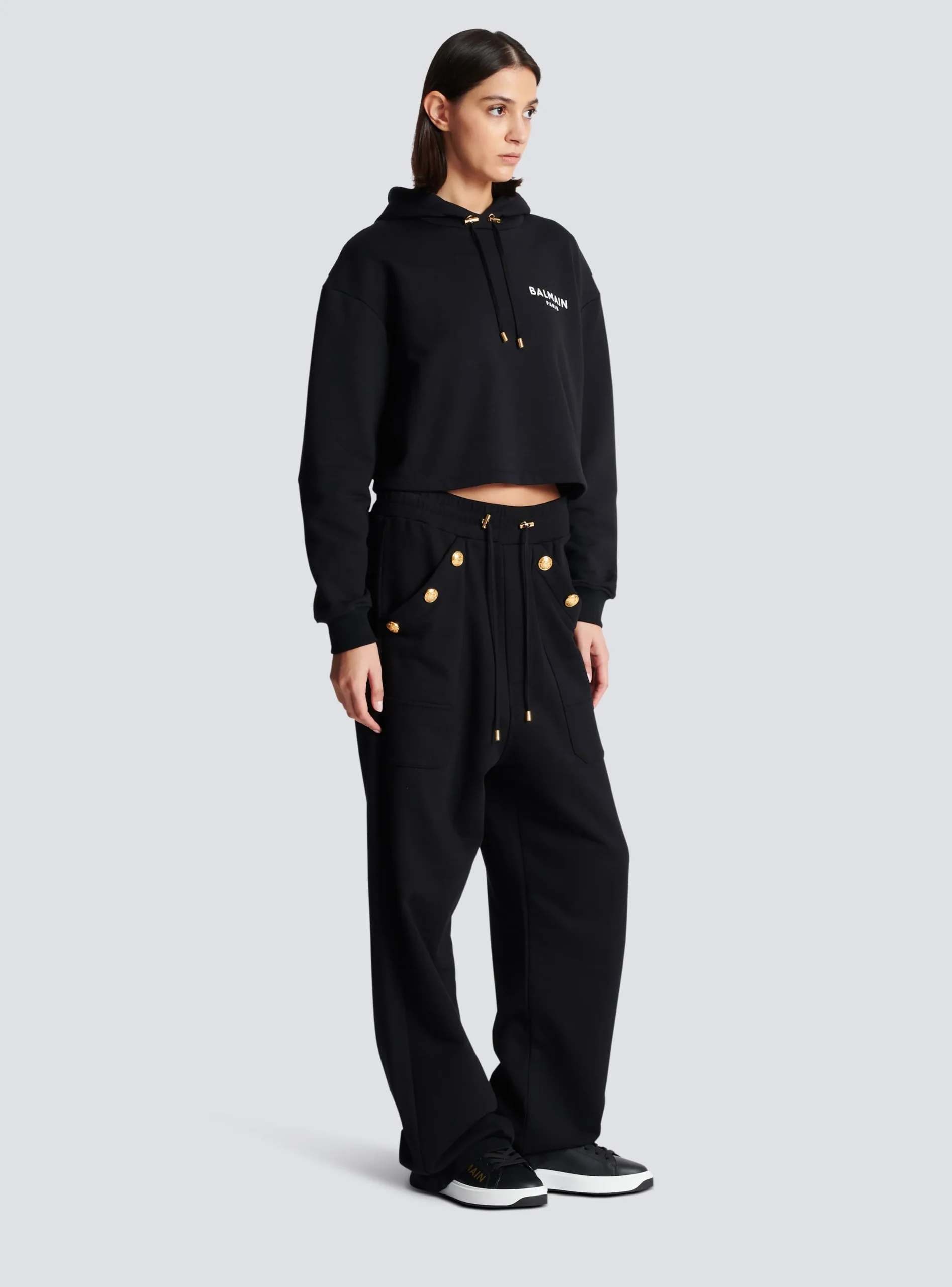 Flocked Paris Hoodie-Balmain Hot