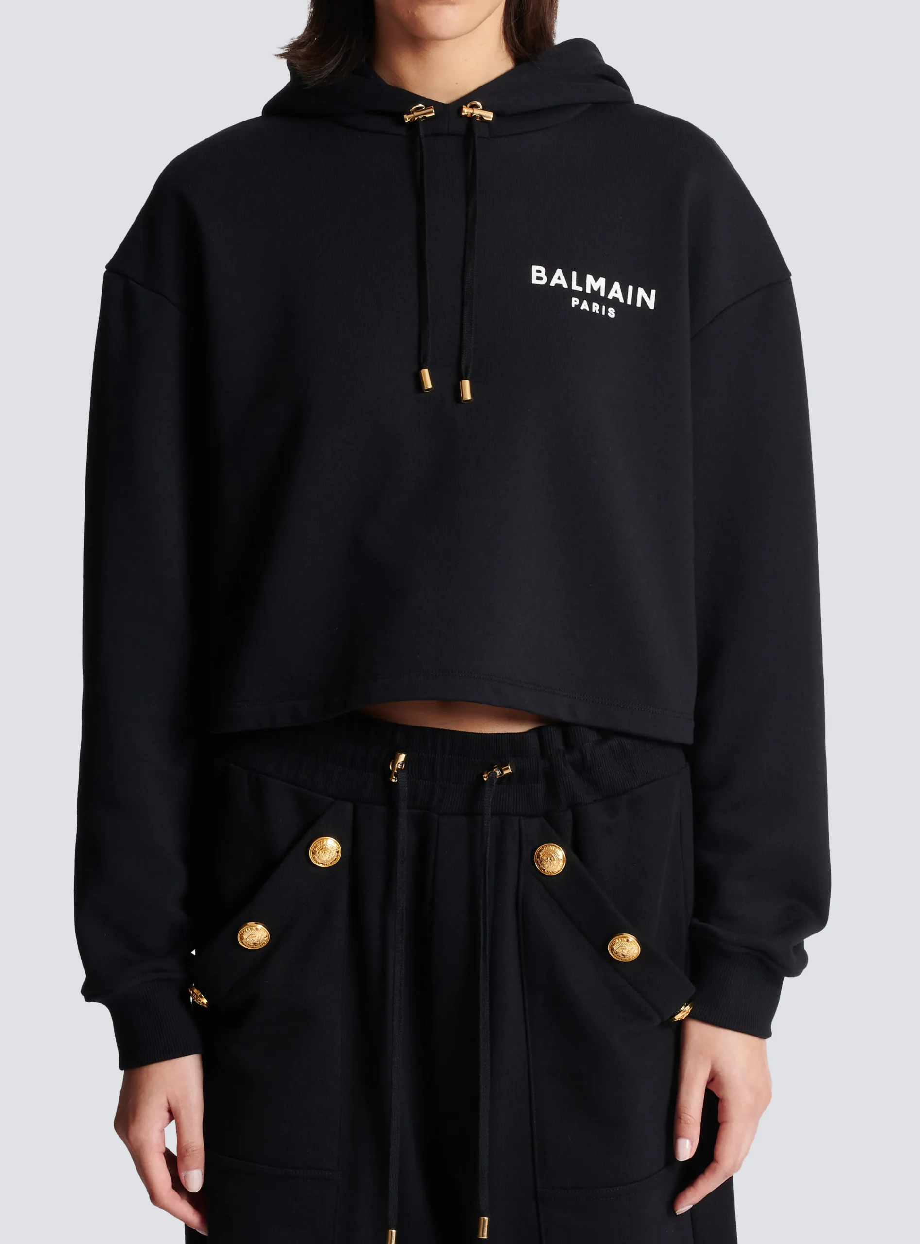 Flocked Paris Hoodie-Balmain Hot