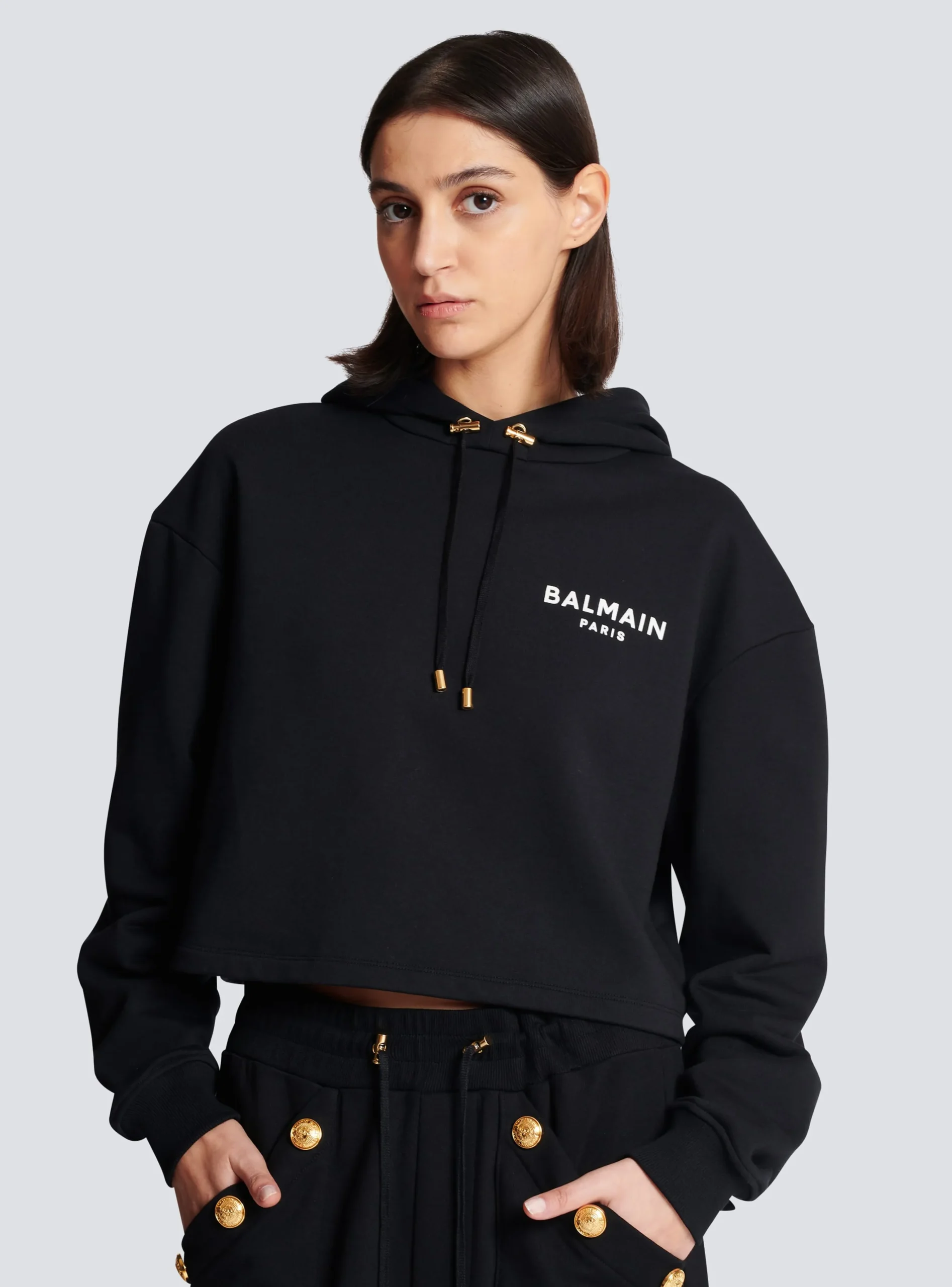 Flocked Paris Hoodie-Balmain Hot