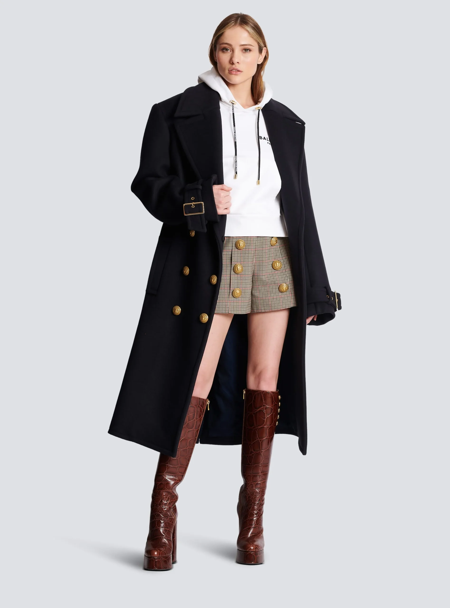 Flocked Paris Hoodie-Balmain Cheap